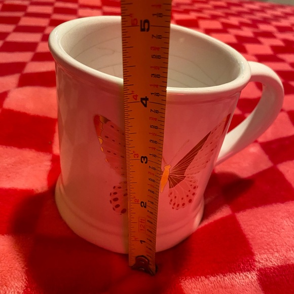 Cream, gold and pink butterfly coffee mug - Picture 6 of 6